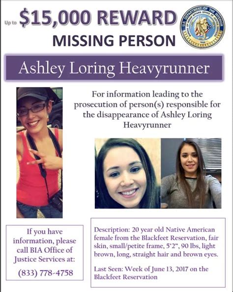 ashley heavyrunner missing|No answers 2 years after 20